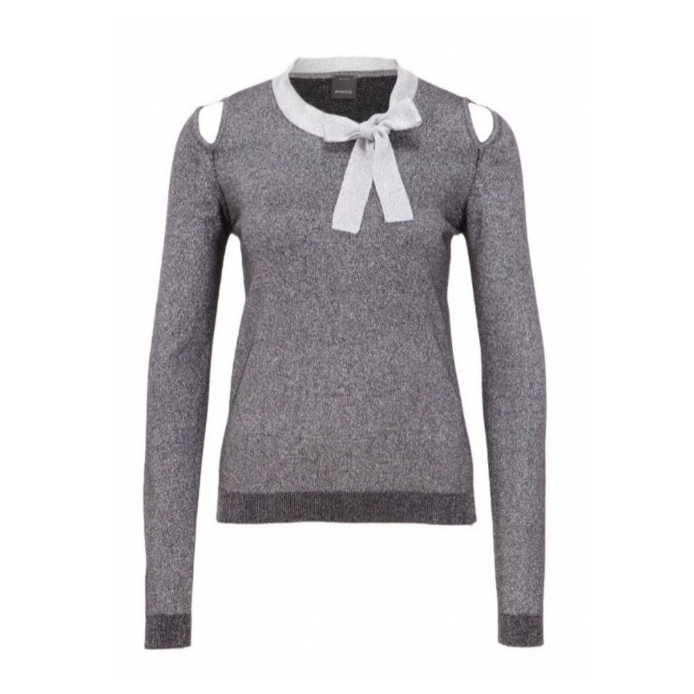 PINKO Cut-Out Metallic Sweater